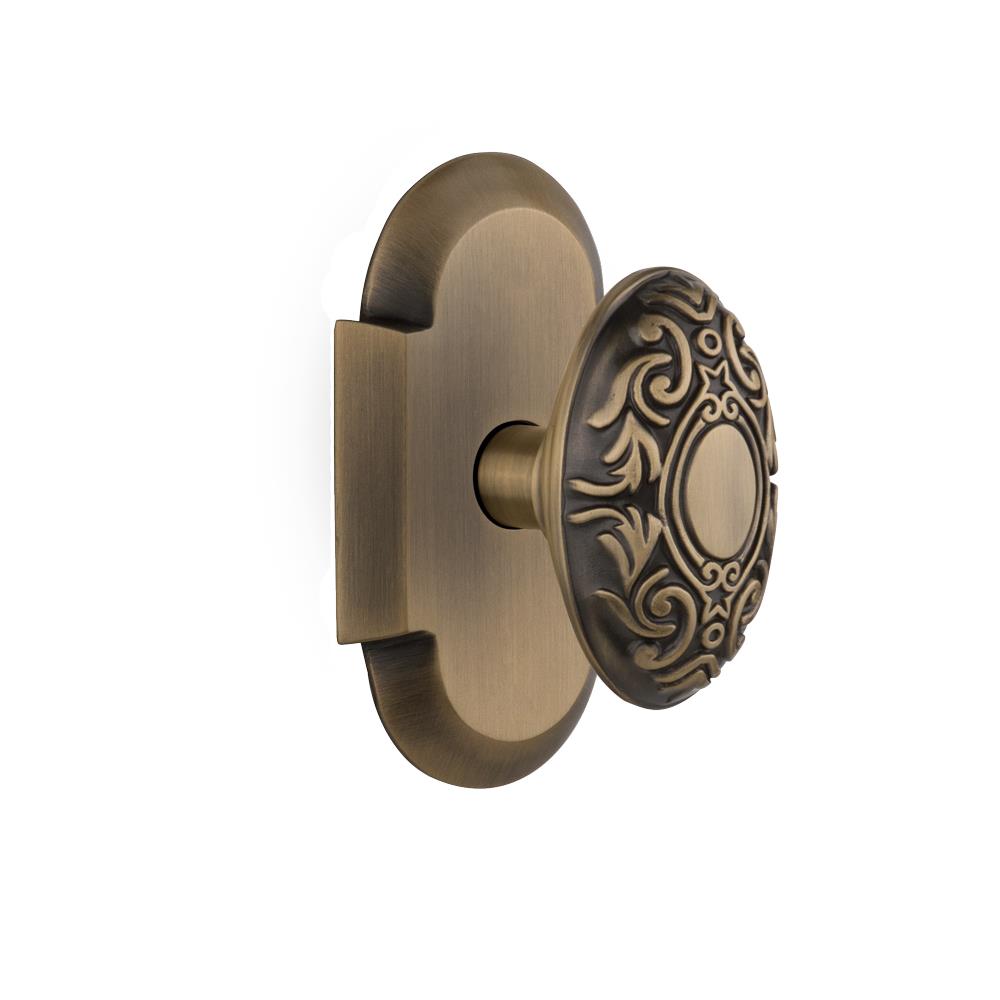 Nostalgic Warehouse COTVIC Privacy Knob Cottage Plate with Victorian Knob in Antique Brass